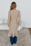 Open-Front Crochet Knit Cardigan