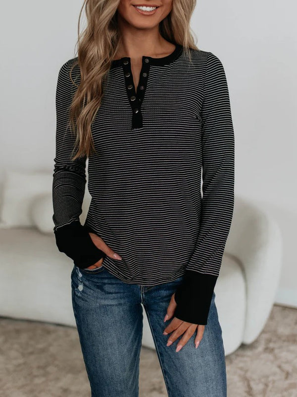 Striped Long-Sleeve Top